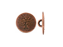10 - TierraCast Pewter Button, Tree Of Life Antique Copper Plated