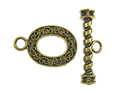 Pewter Large Oval Toggle Clasp 