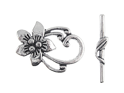 Flower Pewter Toggle Clasp