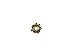 Pewter Daisy Bead - Antique Gold Plated 