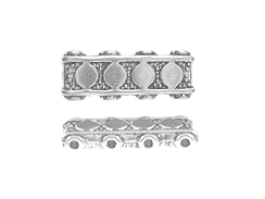 Pewter 4 Strand Spacer Bead