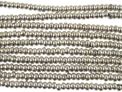 Silver Plated Pewter Rondelle Bead Strand