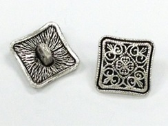 Button Clasp Pewter Bead