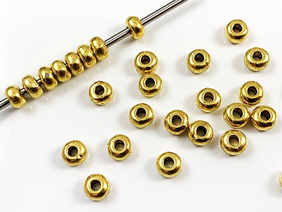 Gold Plated Rondelle Spacer Beads