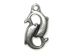 Pewter Double Dolphin Charm