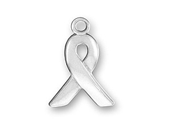 Pewter Plain Ribbon Awareness Charm - (17.5 X 10.5mm)