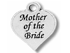 Pewter Heart with Mother of the Bride Charm