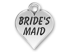 Pewter Heart with Bride' s Maid Charm