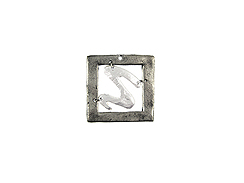Small Framed Swirl Square Pewter Pendant
