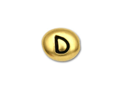 TierraCast Pewter Alphabet Bead Antique Gold Plated -  D