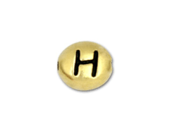 TierraCast Pewter Alphabet Bead Antique Gold Plated -  H