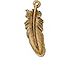 10 - TierraCast Pewter CHARM  Large Feather  Antique Gold Plated