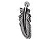 10 - TierraCast Pewter CHARM  Large Feather  Antique Silver Plated