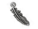 10 - TierraCast Pewter CHARM  Small Feather  Antique Silver Plated