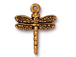 10 - TierraCast Pewter CHARM Dragonfly, Antique Gold Plated