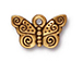 10 - TierraCast Pewter CHARM Spiral Butterfly, Antique Gold Plated
