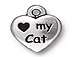 10 - TierraCast Pewter DROP Love My Cat Antique Silver Plated