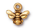 10 - TierraCast Pewter CHARM Small Honey Bee Antique Gold Plated