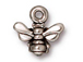 10 - TierraCast Pewter CHARM Small Honey Bee Antique Silver Plated