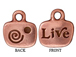 10 - TierraCast Pewter CHARM Live / Spiral with Stone Setting, Antique Copper Plated