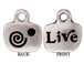 10 - TierraCast Pewter CHARM Live / Spiral with Stone Setting, Antique Silver Plated