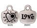 10 - TierraCast Pewter CHARM Love / Heart with Stone Setting, Antique Silver Plated