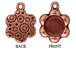 5 - TierraCast Pewter CHARM Flower with Round Mounting, Antique Copper Plated