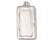 5 - TierraCast Pewter Charm Simple Rectangl Frame, Bright Rhodium Plated