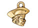 10 - TierraCast Pewter CHARM Pirate Antique Gold Plated 