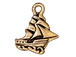 10 - TierraCast Pewter CHARM Clipper Ship Antique Gold Plated 
