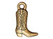 10 - TierraCast Pewter CHARM Western Boot Antique Gold Plated