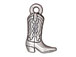 10 - TierraCast Pewter CHARM Western Boot Antique Silver Plated