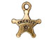10 - TierraCast Pewter CHARM Sheriff' s Badge Antique Gold Plated 