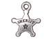 10 - TierraCast Pewter CHARM Sheriff' s Badge Antique Silver Plated 