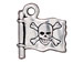 10 - TierraCast Pewter CHARM Jolly Roger Flag Antique Silver Plated 