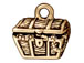 10 - TierraCast Pewter CHARM Treasure Chest Antique Gold Plated 