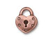 10 - TierraCast Pewter Charm Heart Lock Antique Copper Plated
