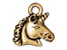 10 - TierraCast Pewter CHARM Unicorn Antique Gold Plated 