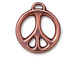 5 - TierraCast Pewter CHARM Peace Sign, Antique Copper Finish