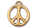 5 - TierraCast Pewter CHARM Peace Sign, Bright Gold Plated