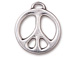 5 - TierraCast Pewter CHARM Peace Sign, Bright Rhodium Plated