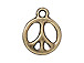 10 - TierraCast Pewter CHARM Peace Sign, Oxidized Brass Finish