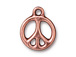 10 - TierraCast Pewter CHARM Peace Sign, Antique Copper Finish