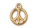 10 - TierraCast Pewter CHARM Peace Sign, Bright Gold Plated
