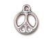 10 - TierraCast Pewter CHARM Peace Sign, Bright Rhodium Plated