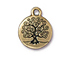 10 - TierraCast Pewter Tree Of Life Drop, Antique Gold Plated
