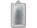 5 - TierraCast Pewter Pendant Rectangle Frame Bright Rhodium Plated