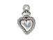 10 - TierraCast Pewter DROP Sacred Heart Milagro, Antique Silver Plated 