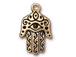 5 - TierraCast Pewter CHARM Large Hamsa Antique Gold Plated