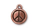 10 - TierraCast Pewter Charm Small Peace Sign Antique Copper Plated